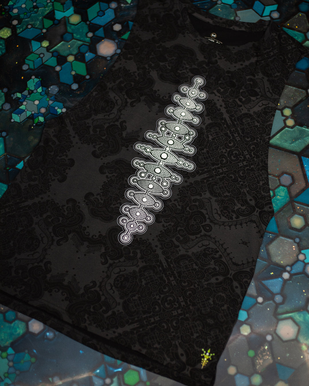 Open Tank Top Men / Black Cotton Shinker - MAYAN CODEX Galactik Spine